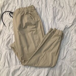 Tan Canvas Joggers
